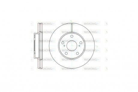 Диск тормозной передний (кратно 2) (Remsa) Toyota Auris 06>12 (D61043.10) WOKING 'D61043.10