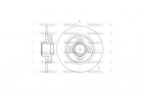 Диск тормозной задний (Remsa) Peugeot/Citroen Berlingo Partner II / C4 Picasso / 308 3008 5008 WOKING D61058.00