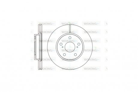 Диск тормозной Toyota Corolla Auris 07>12 / перед WOKING D61122.10