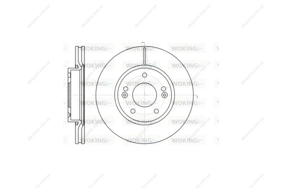Диск тормозной передний (кратно 2) (пр-во Remsa) Hyundai Tucson I, i30, Kia Sportage, Ceed 08>12, Soul, Venga WOKING D61208.10 (фото 1)
