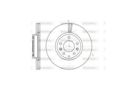 Диск тормозной передний (кратно 2) (Remsa) Mazda 6 II WOKING D61235.10