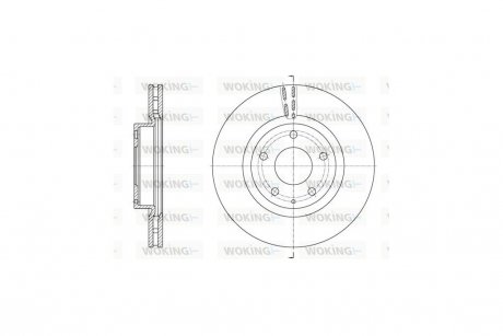 Диск гальмівний Mazda 3 III CX-3 15> / передній (кратно 2 шт.) WOKING D61574.10