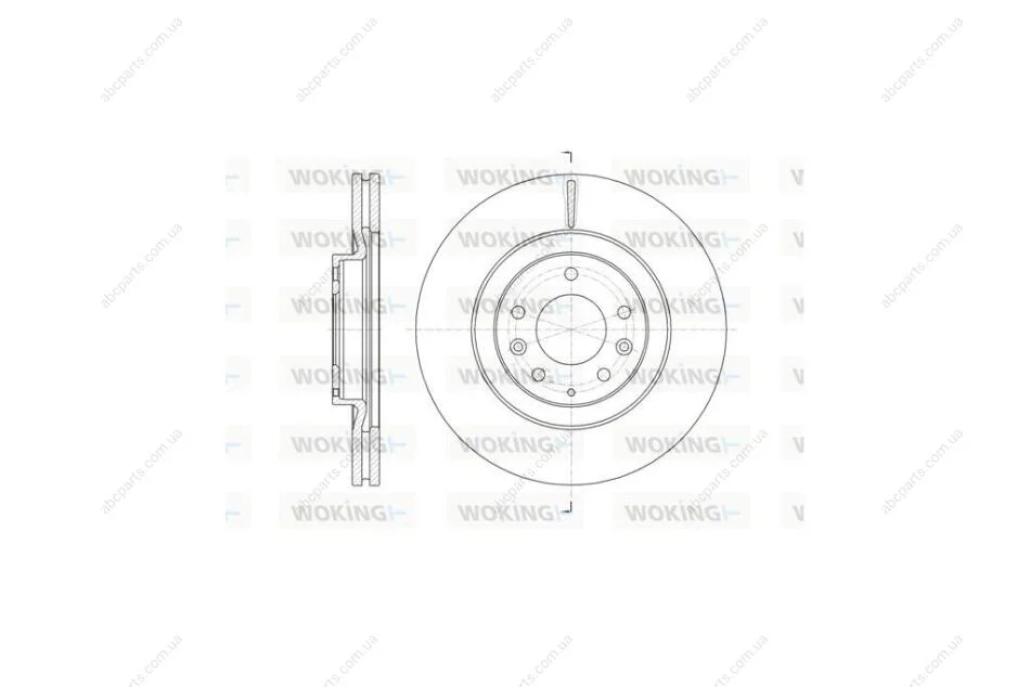 Диск гальмівний передній (кратно 2) (вир-во Remsa) Mazda CX-7 I CX-9 I WOKING D61638.10 (фото 1)