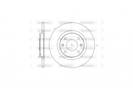 Диск тормозной PSA C-Elysee 301 1,2VTi Berlingo Partner I / перед (кратно 2 шт.) WOKING D6536.00