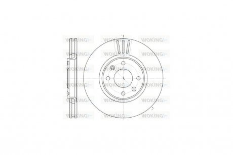 Диск тормозной PSA Berlingo Partner II 08> / C4 I II / 207 207+ / 307 308 / 2008 3008 5008 / перед (кратно 2 шт.) WOKING D6604.10