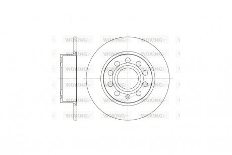 Диск тормозной VAG Octavia II III Yeti / Golf V VI Caddy III Jetta IV Passat B5,5 / задн WOKING D6649.00