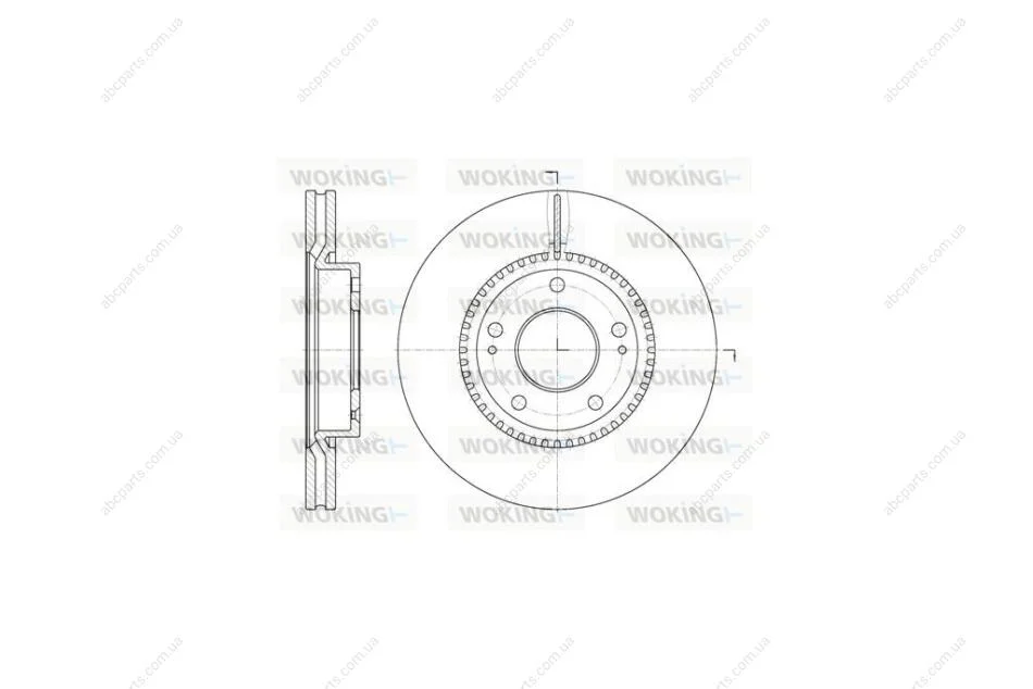 Диск тормозной передний (кратно 2) (пр-во Remsa) Hyundai Tucson I Sportage / i30 Ceed 08>12 / Venga / Sonata V Magentis WOKING D6663.10 (фото 1)