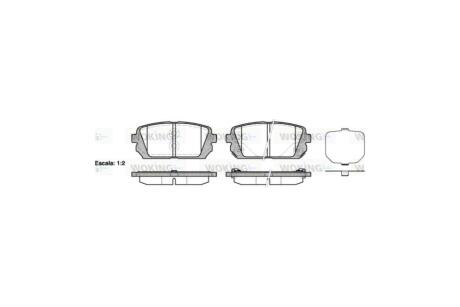Колодки гальмівні диск. задн. (Remsa) Hyundai ix35, Kia Carens III WOKING P12033.02