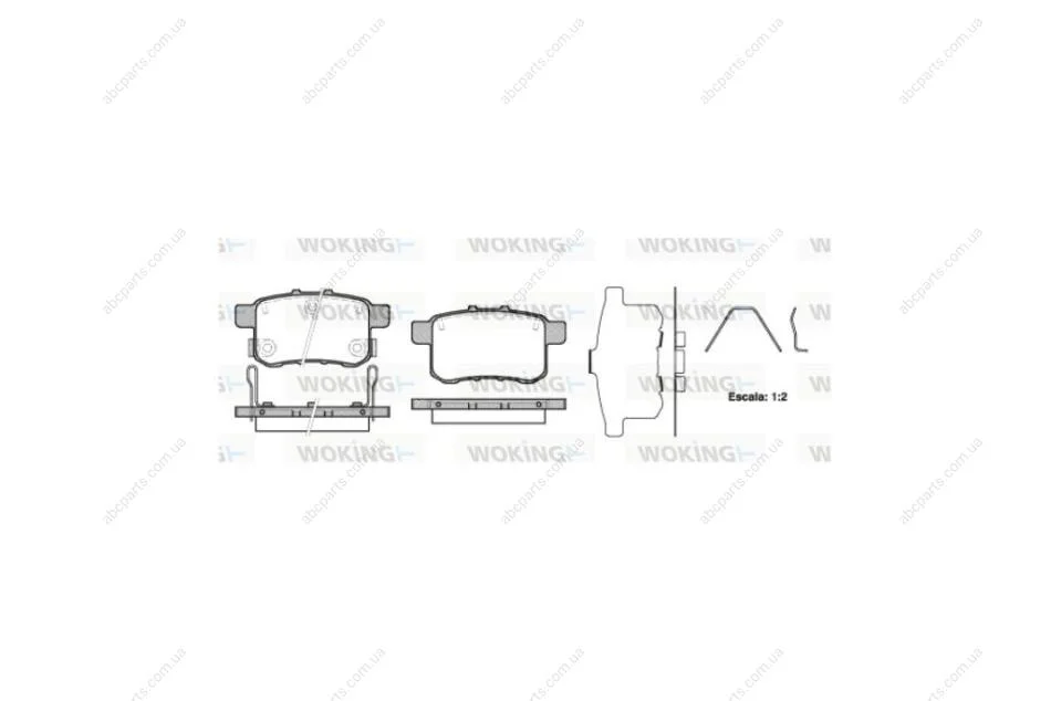 Колодки гальмівні диск. задн. (вир-во Remsa) Honda Accord 08>15 WOKING P12323.12 (фото 1)