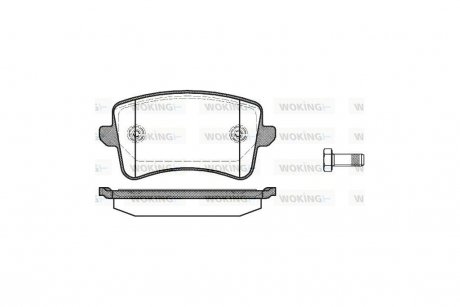 Колодки тормозные диск. задн. (Remsa) Audi A4 1.8 07-15,Audi A4 2.0 07-15,Audi A4 2.7 07-15 WOKING P12433.00