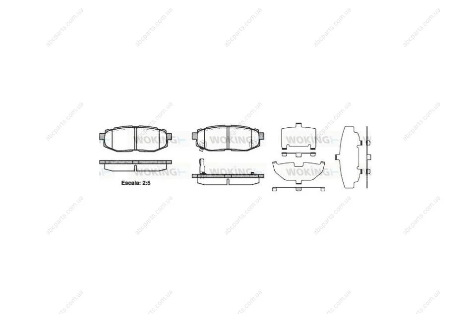 Колодки гальмівні диск. задн. (вир-во Remsa) Subaru Forester 13> / Legasy, Outback 09> / Tribeca 06> WOKING P13283.01 (фото 1)