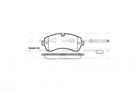 Колодки тормозные диск. перед. (Remsa) Mercedes-benz Sprinter 46-t 3.0 06-,Mercedes-benz Sprinter 5-t 1.8 06- WOKING P13433.00