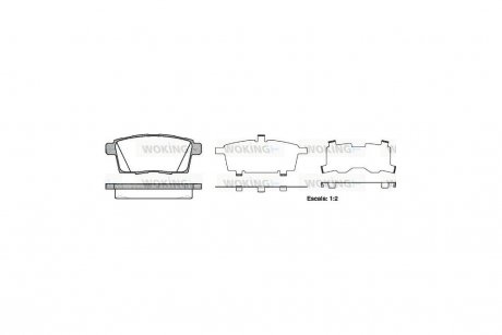 Колодки тормозные диск. задн. (Remsa) Mazda Cx-7 2.2 06-,Mazda Cx-7 2.3 06-,Mazda Cx-7 2.5 06- WOKING P13683.00