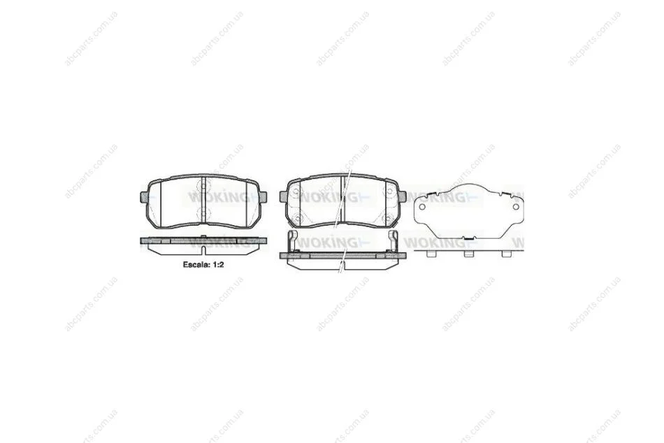 Колодки гальмівні диск. задн. (вир-во Remsa) Hyundai H-1 cargo 2.5 08-,Hyundai H-1 travel 2.5 08- WOKING P13883.02 (фото 1)
