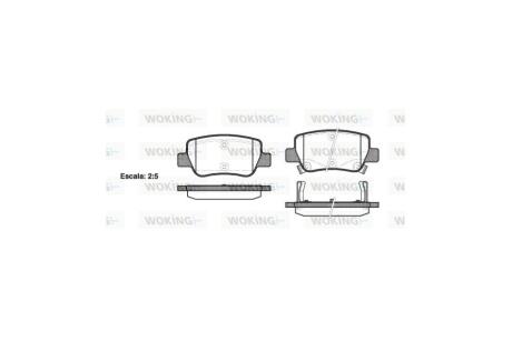 Колодки гальмівні диск. задн. (Remsa) Toyota Avensis 08>18 WOKING P15033.02