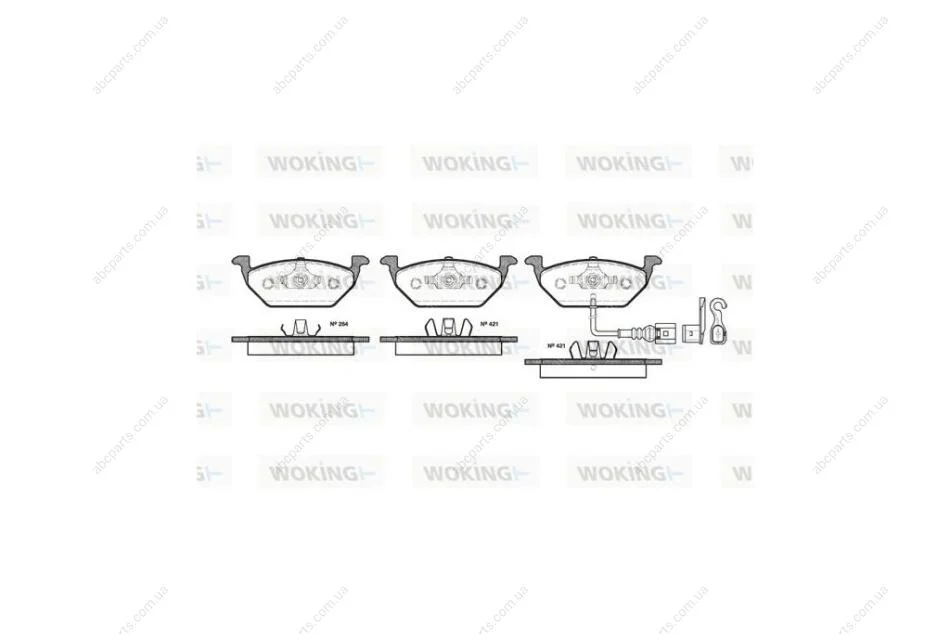 Колодки тормозные диск. перед. (пр-во Remsa) Audi A3 II, VW Golf IV V VI, Jetta III IV, Polo IV V WOKING P7333.21 (фото 1)