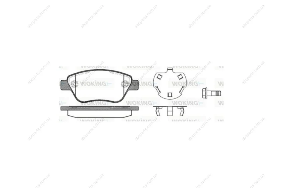 Колодки гальмівні диск. перед. (вир-во Remsa) Opel Corsa D / Fiat Doblo 01>10 (P9583.30) WOKING 'P9583.30 (фото 1)