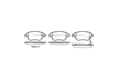 Колодки тормозные диск. перед. (Remsa) Fiat Doblo I 1,3Mjet 1,9JTD 05>10 / Opel Corsa D 08> WOKING P9583.31