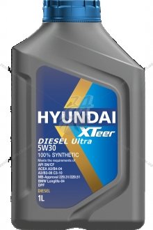 Масло ДВС 5W-30 HYUNDAI диз, Diesel Ultra SN/CF, ACEA C3-16, 1л, синт_АКЦИЯ_ XTeer 1011003