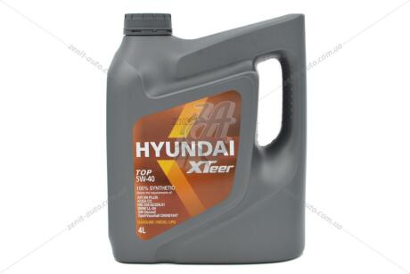 Масло ДВС 5W-40 HYUNDAI бенз/диз, TOP API SN, ACEA C3-16, 4л, синт XTeer 1041013
