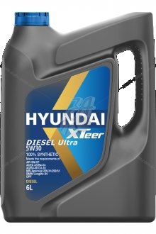 Масло ДВС 5W-30 HYUNDAI диз, Diesel Ultra SN/CF, ACEA C3-16, 6л, синт_АКЦИЯ_ XTeer 1061001