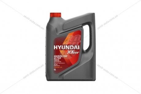 Масло ДВС 5W-30 HYUNDAI бенз, Gasoline G700 SN/GF-5, 6л, п/синт XTeer 1061135