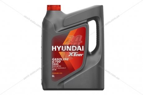 Масло ДВС 5W-40 HYUNDAI бенз, Gasoline G700 SN, 6л, п/синт XTeer 1061136